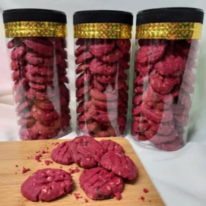 d1ebe2d44b245e225347c5e5ac68674f.webp Red Velvet Almond Chocolate Chip Cookies 200g